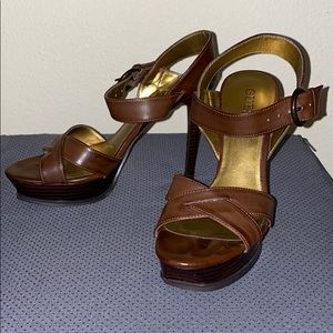 Guess platform open toe ankle strap high heel